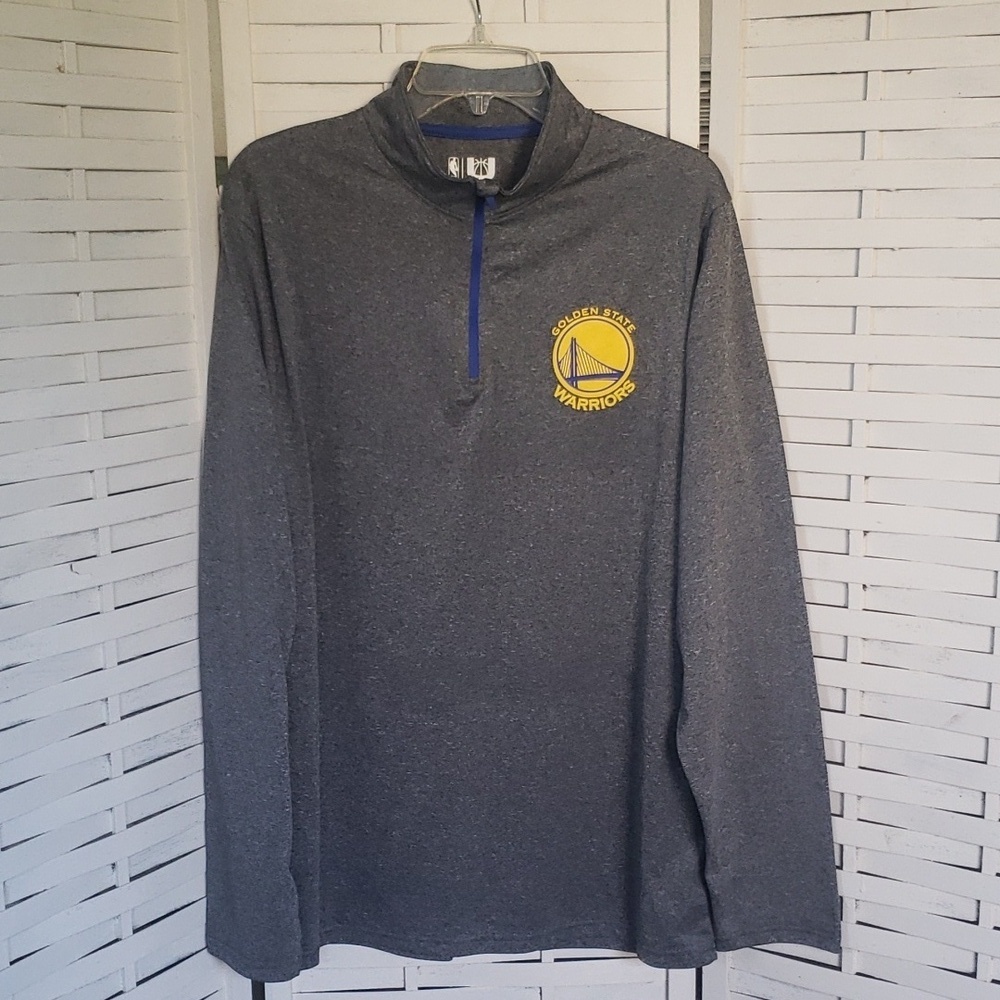 NBA new long sleeve gray 1/2 zip pull over mens shirt L